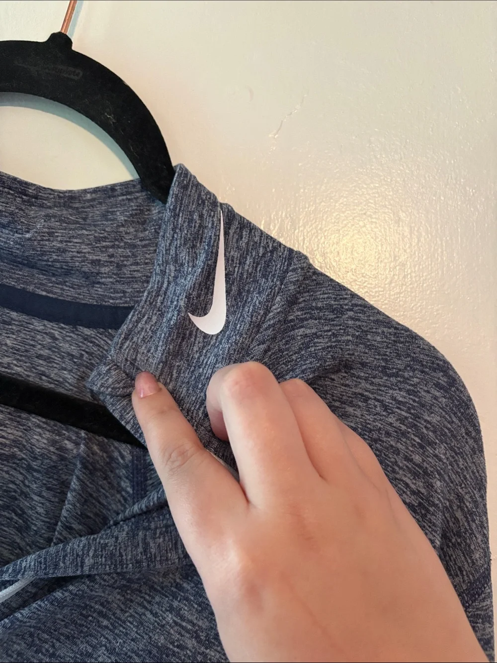 Nike Women's Heathered Navy Half-Zip Sweatshirt